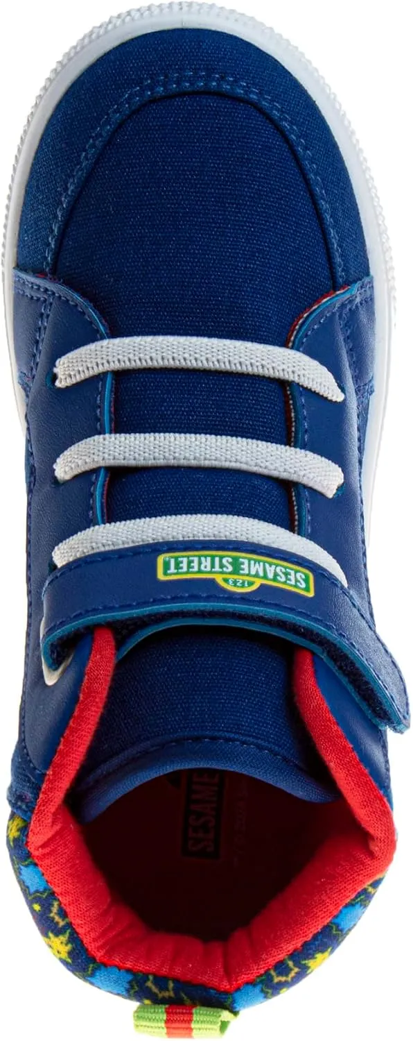 Sesame Street Elmo Shoes, Hi Top Sneaker with Laces, for Toddlers and Kids, Size 6 to 12
