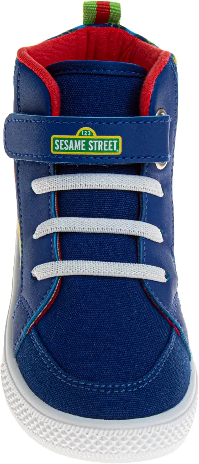Sesame Street Elmo Shoes, Hi Top Sneaker with Laces, for Toddlers and Kids, Size 6 to 12