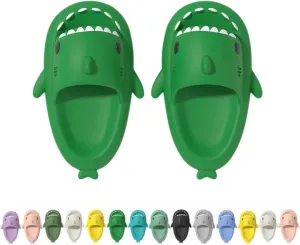 Shark Slippers for Women Men, Couple Thick Sole Cloud Shark Slides, Cute Anti-slip Beach Bathroom Shark Sandals Sunmmer