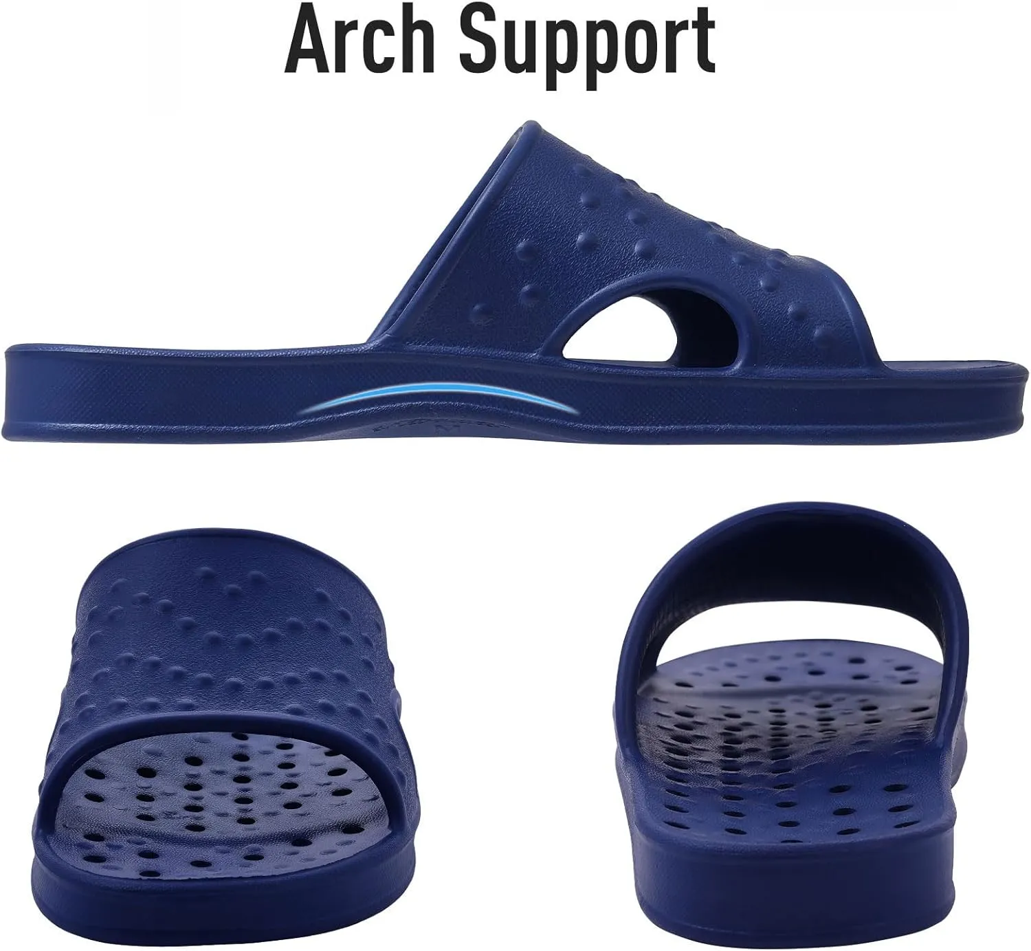 shevalues Shower Shoes for Women with Arch Support Quick Drying Pool Slides Lightweight Beach Sandals with Drain Holes