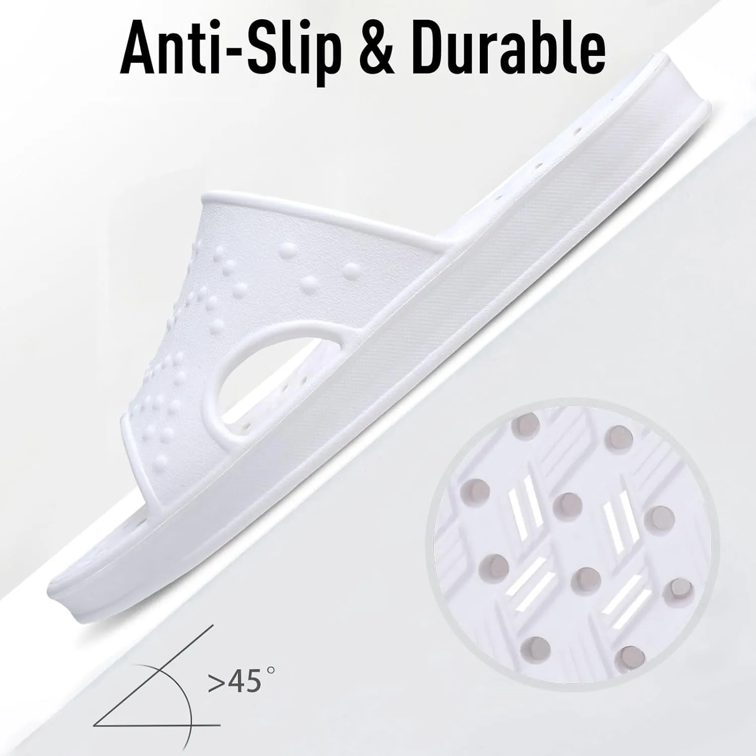 shevalues Shower Shoes for Women with Arch Support Quick Drying Pool Slides Lightweight Beach Sandals with Drain Holes