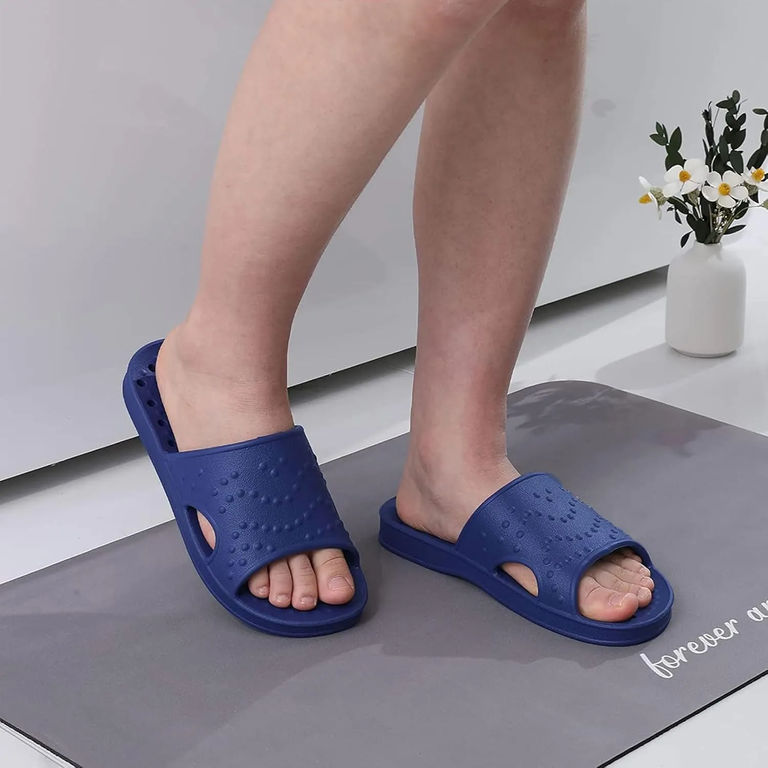 shevalues Shower Shoes for Women with Arch Support Quick Drying Pool Slides Lightweight Beach Sandals with Drain Holes