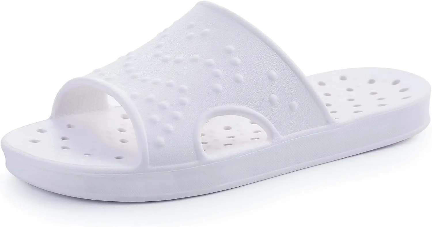 shevalues Shower Shoes for Women with Arch Support Quick Drying Pool Slides Lightweight Beach Sandals with Drain Holes