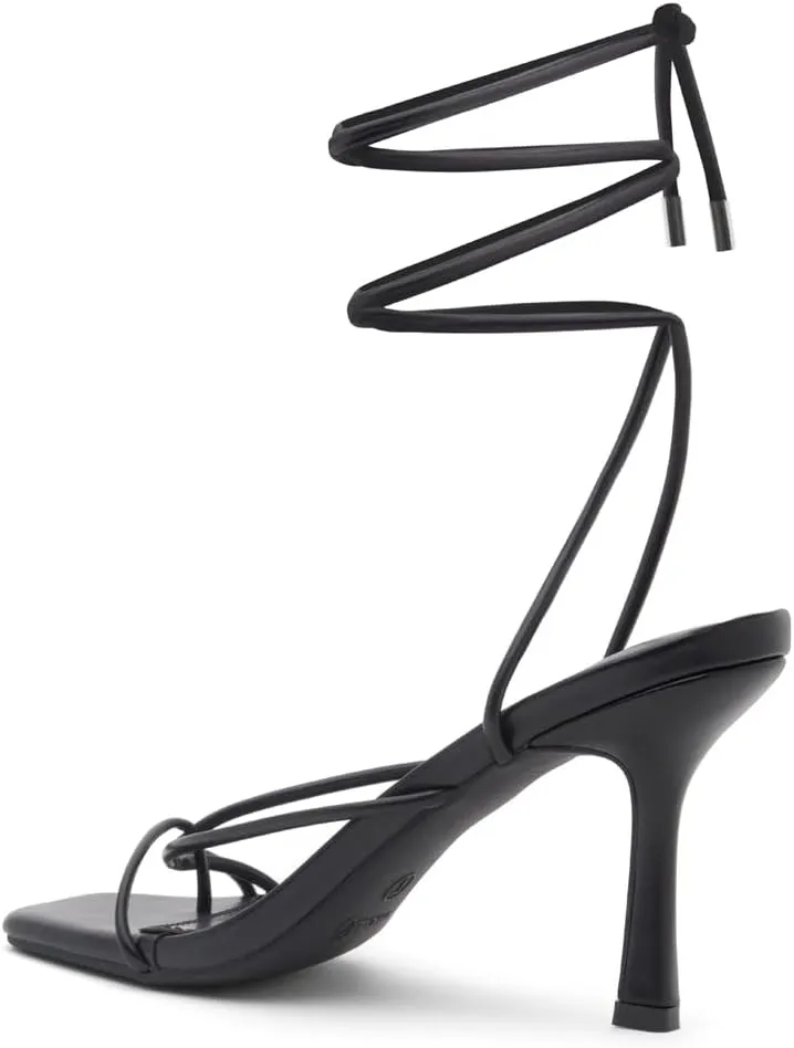 Shoe Land SL-Dafne Womens Strappy Heels Lace up Heeled Sandals Square Open Toe Tie Up Stiletto High Heel Shoes for Prom Party