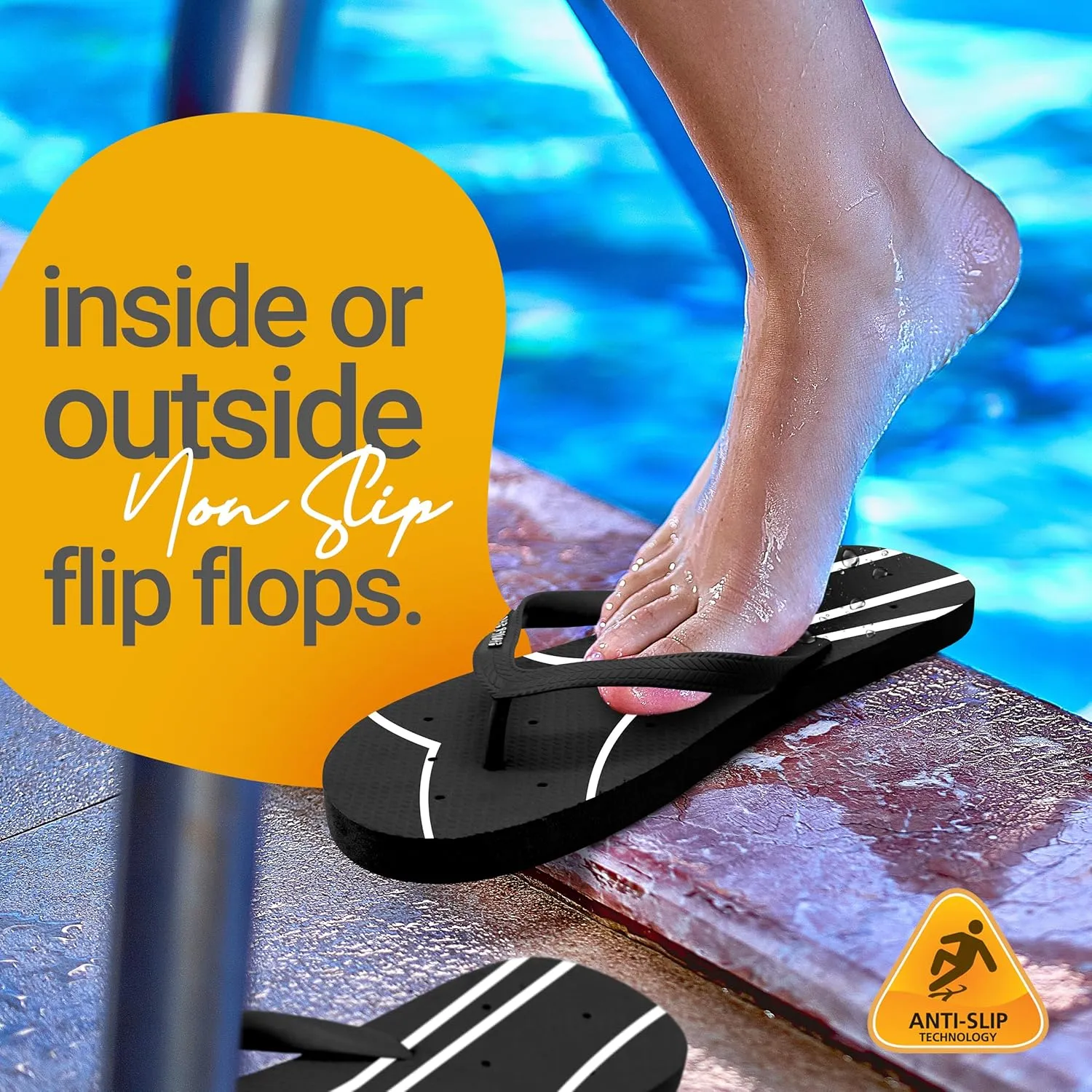 Shower Shoez Women's Non-Slip Pool Dorm Water Sandals Flip Flops