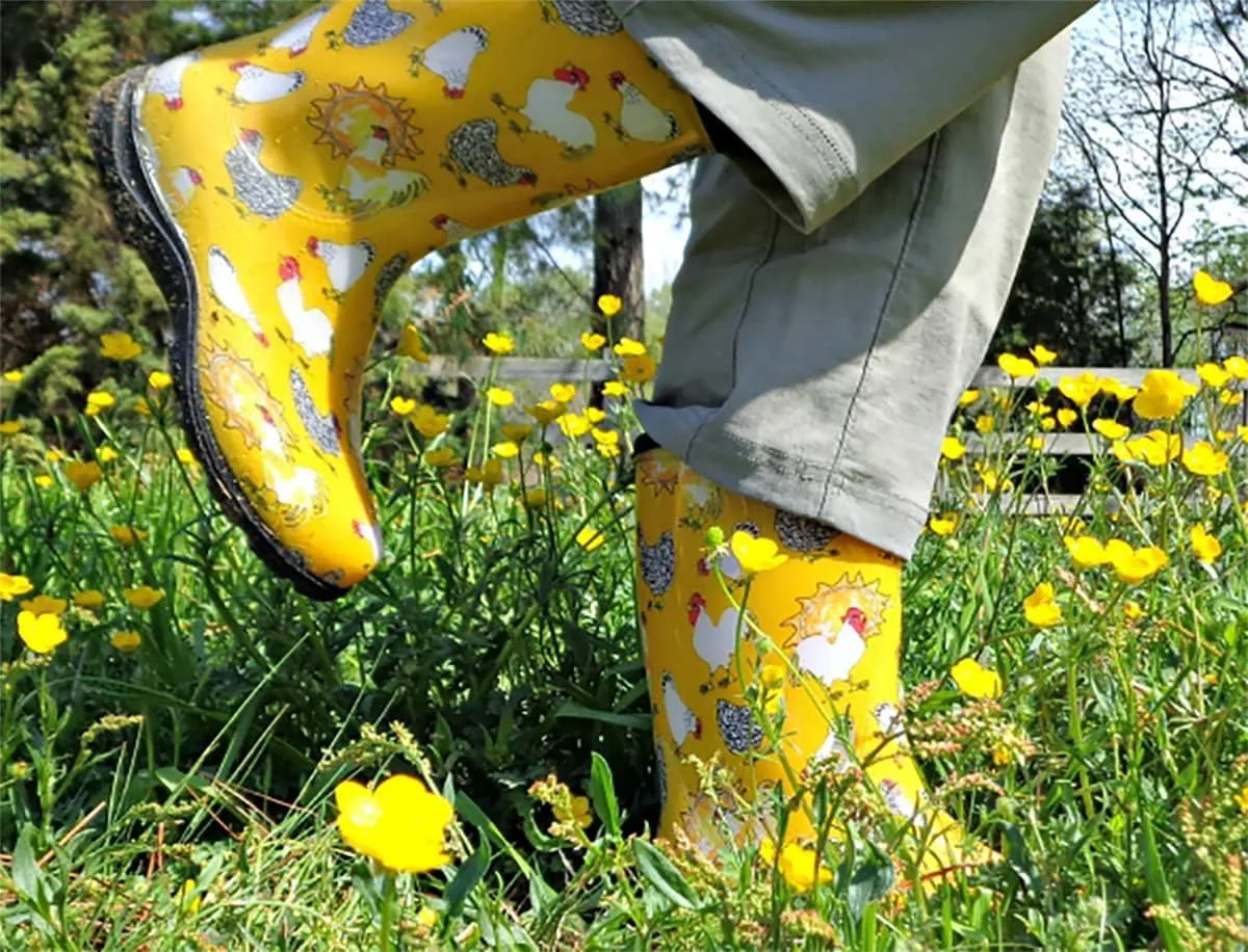 Sloggers Waterproof Garden Rain Boots for Women - Cute Mid-Calf Mud & Muck Boots with Premium Comfort Support Insole