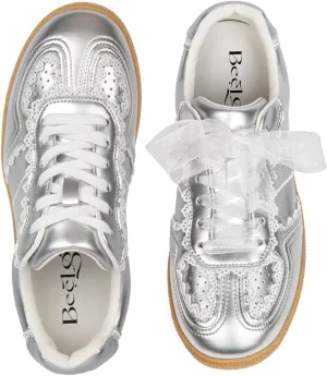 Sneakers for Women Lace Detail – Elegant Ribbon Lace-Up Womens Sneakers with Memory Foam Insole and Non-Slip Casual Shoes for Women Spring Shoes Low Top