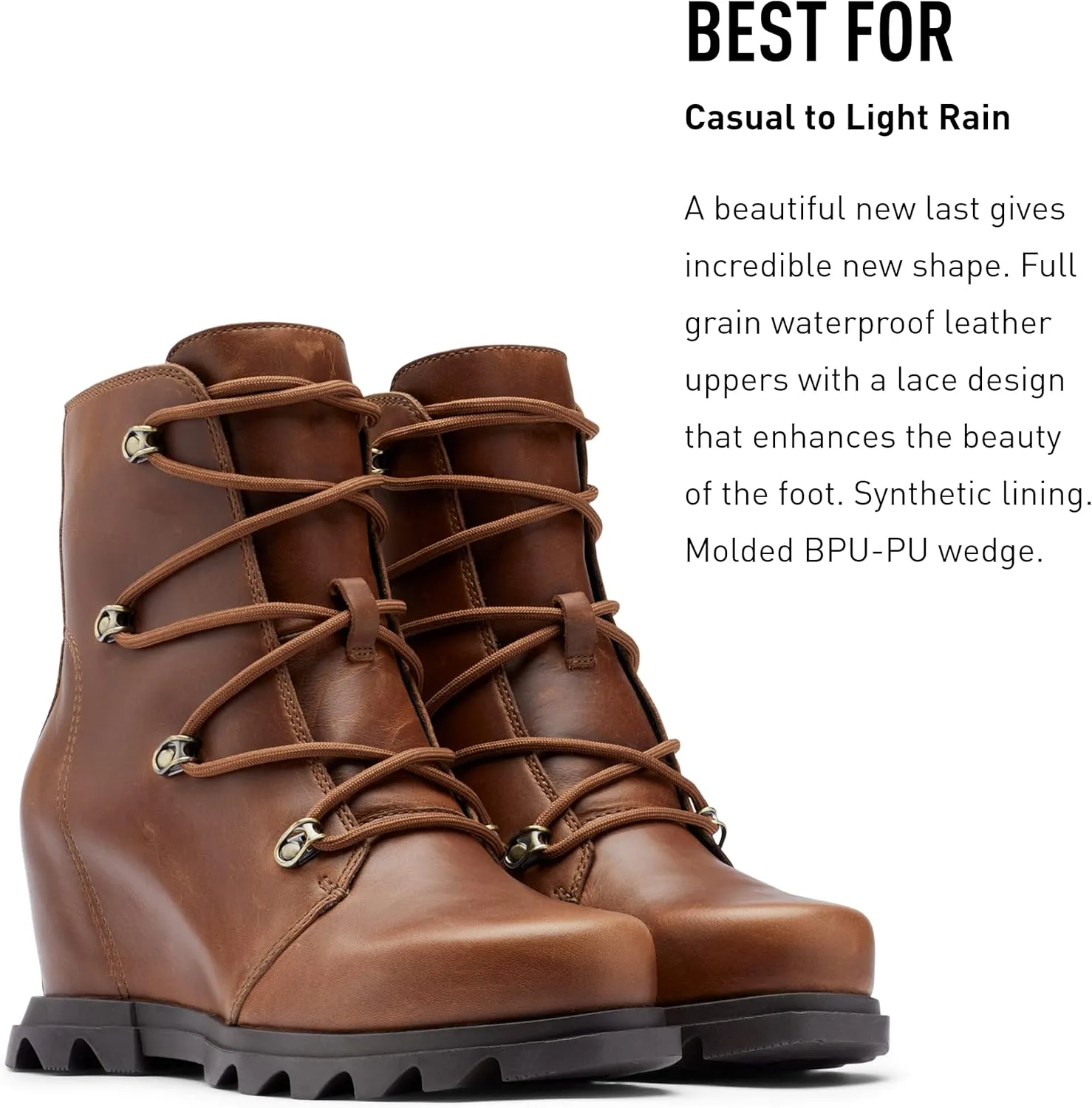 Sorel Women's Joan of Arctic Wedge III Lace Boot — Waterproof Suede Wedge Boots