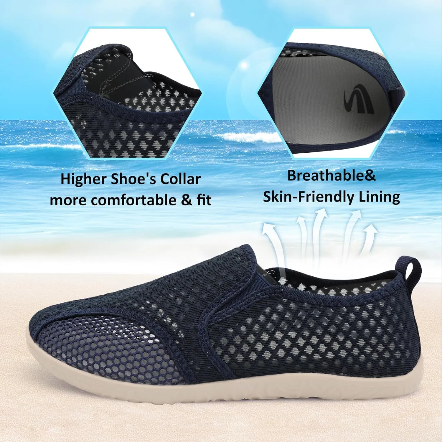 Spesoul Water Shoes for Women Men Quick-Dry Swim Shoes Barefoot Aqua Socks Breathable Beach Sandals for Pool Surf Travel Camping Yoga Outdoor Sports
