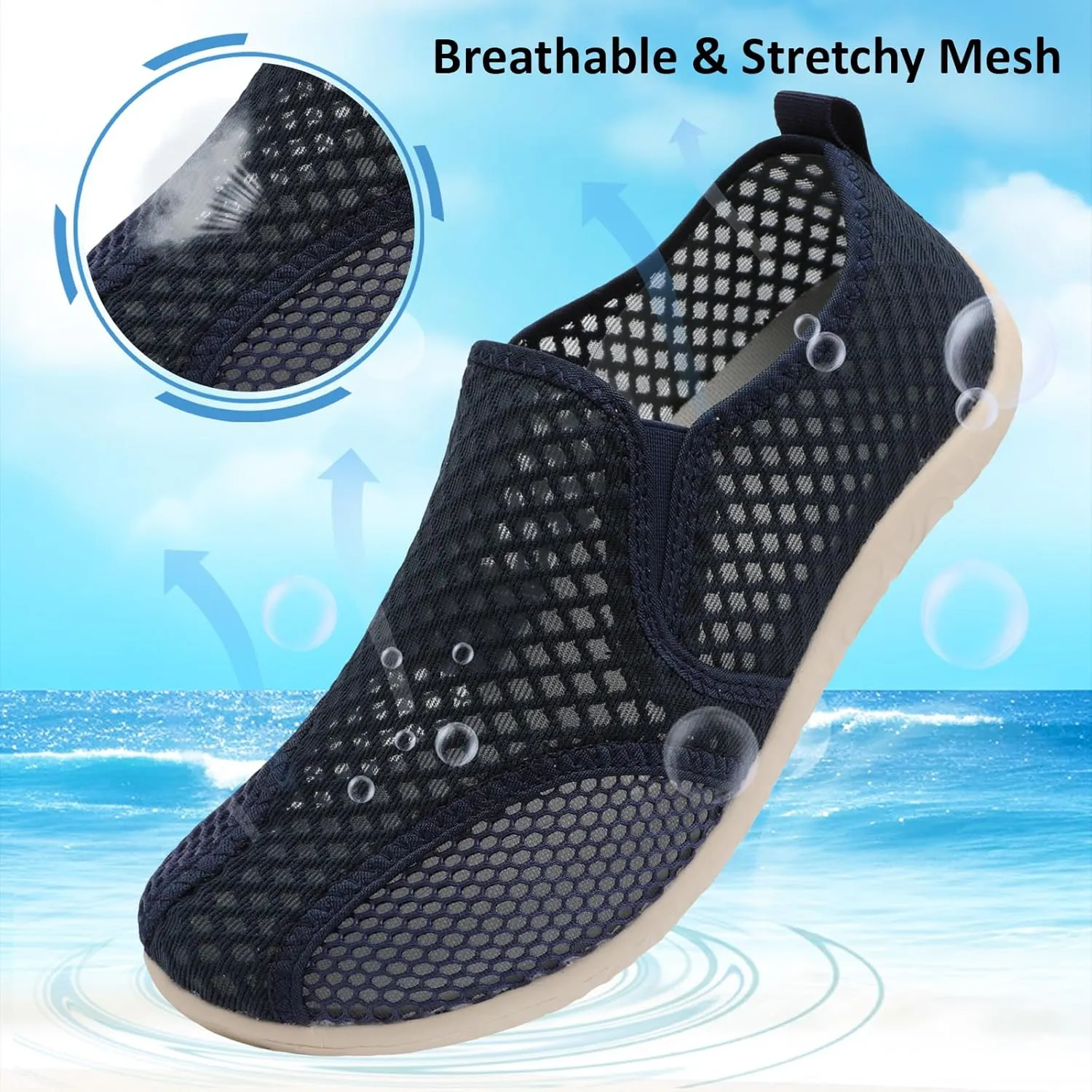 Spesoul Water Shoes for Women Men Quick-Dry Swim Shoes Barefoot Aqua Socks Breathable Beach Sandals for Pool Surf Travel Camping Yoga Outdoor Sports
