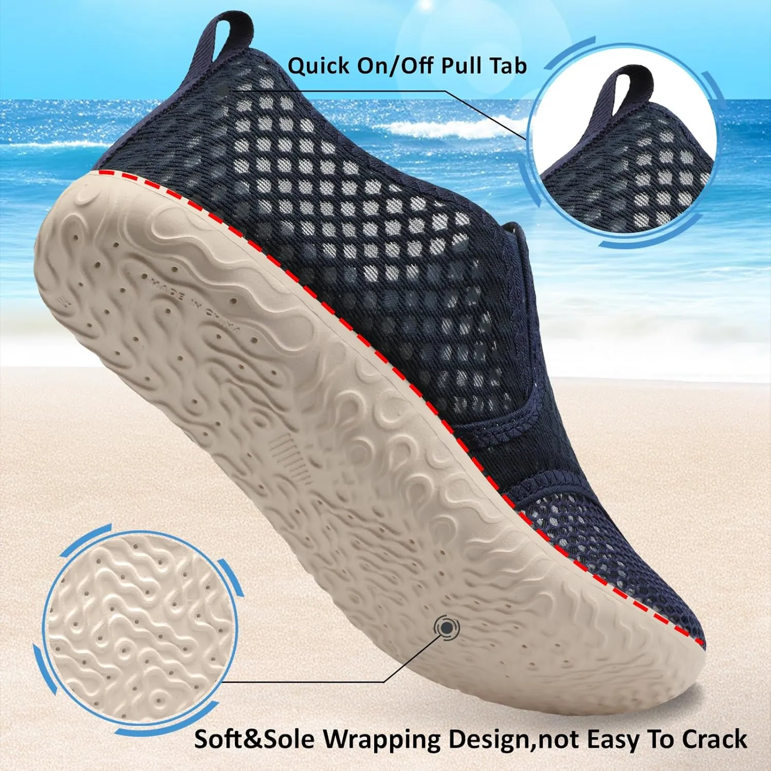 Spesoul Water Shoes for Women Men Quick-Dry Swim Shoes Barefoot Aqua Socks Breathable Beach Sandals for Pool Surf Travel Camping Yoga Outdoor Sports