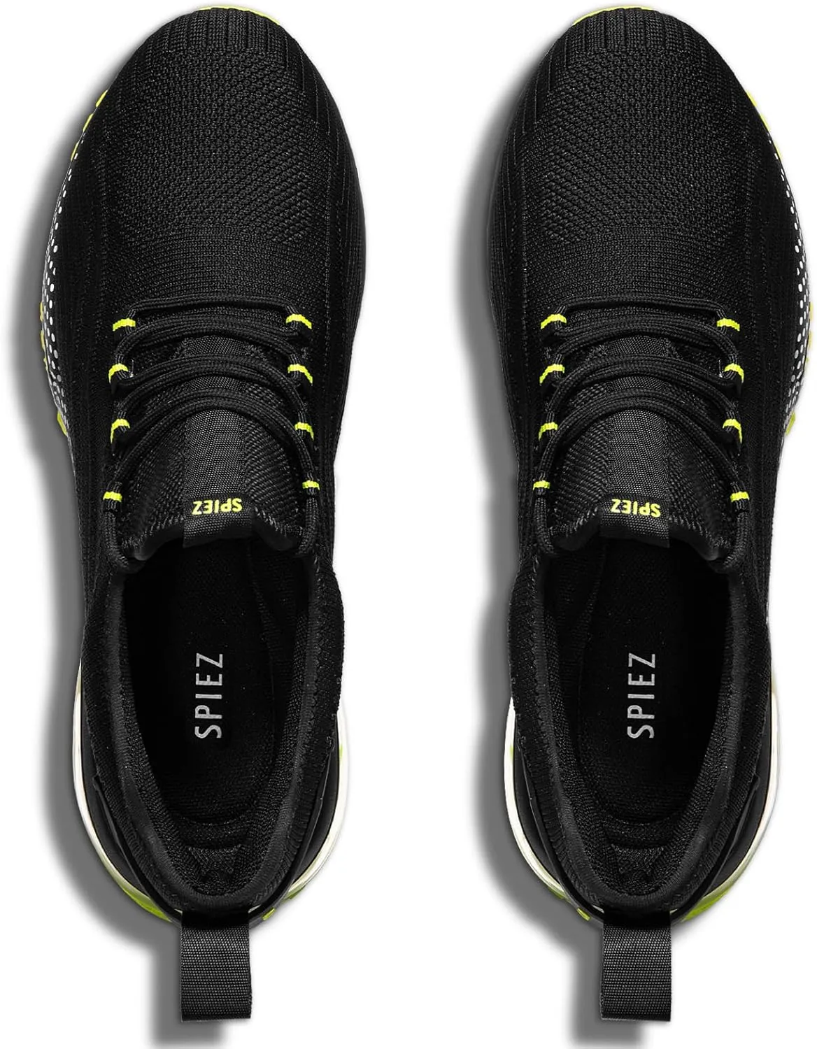 SPIEZ Safety Shoes for Men Women, Air Cushion Composite Toe Work Shoes, Lightweight Breathable Slip On Utility Sneakers Black Blue/Black Green US5-12