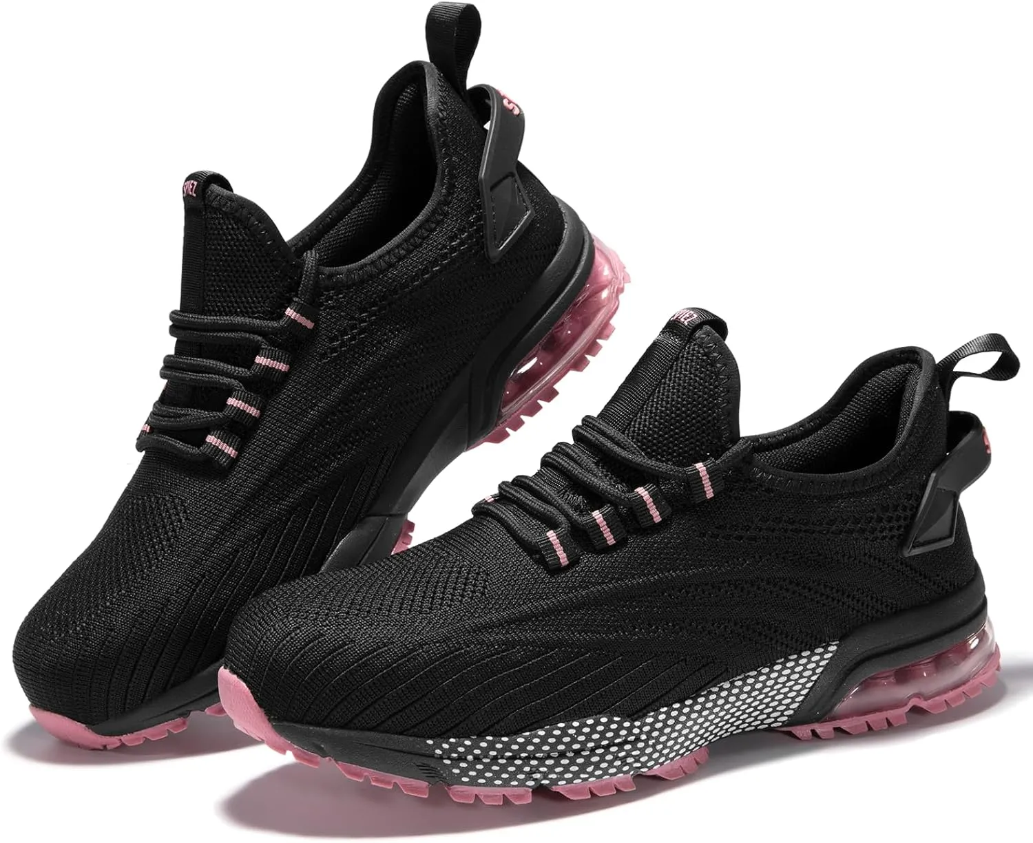 SPIEZ Safety Shoes for Women, Lightweight Non Slip Work Shoes, Air Cushion Safety Sneakers for Work and Daily Wear Pink/Purple US 5-9.5