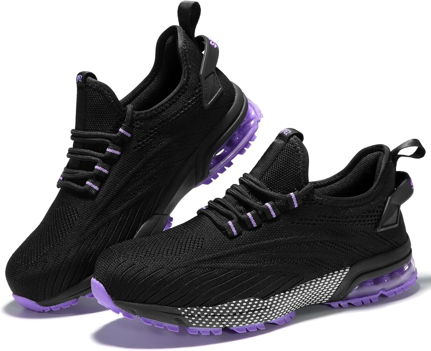 SPIEZ Safety Shoes for Women, Lightweight Non Slip Work Shoes, Air Cushion Safety Sneakers for Work and Daily Wear Pink/Purple US 5-9.5