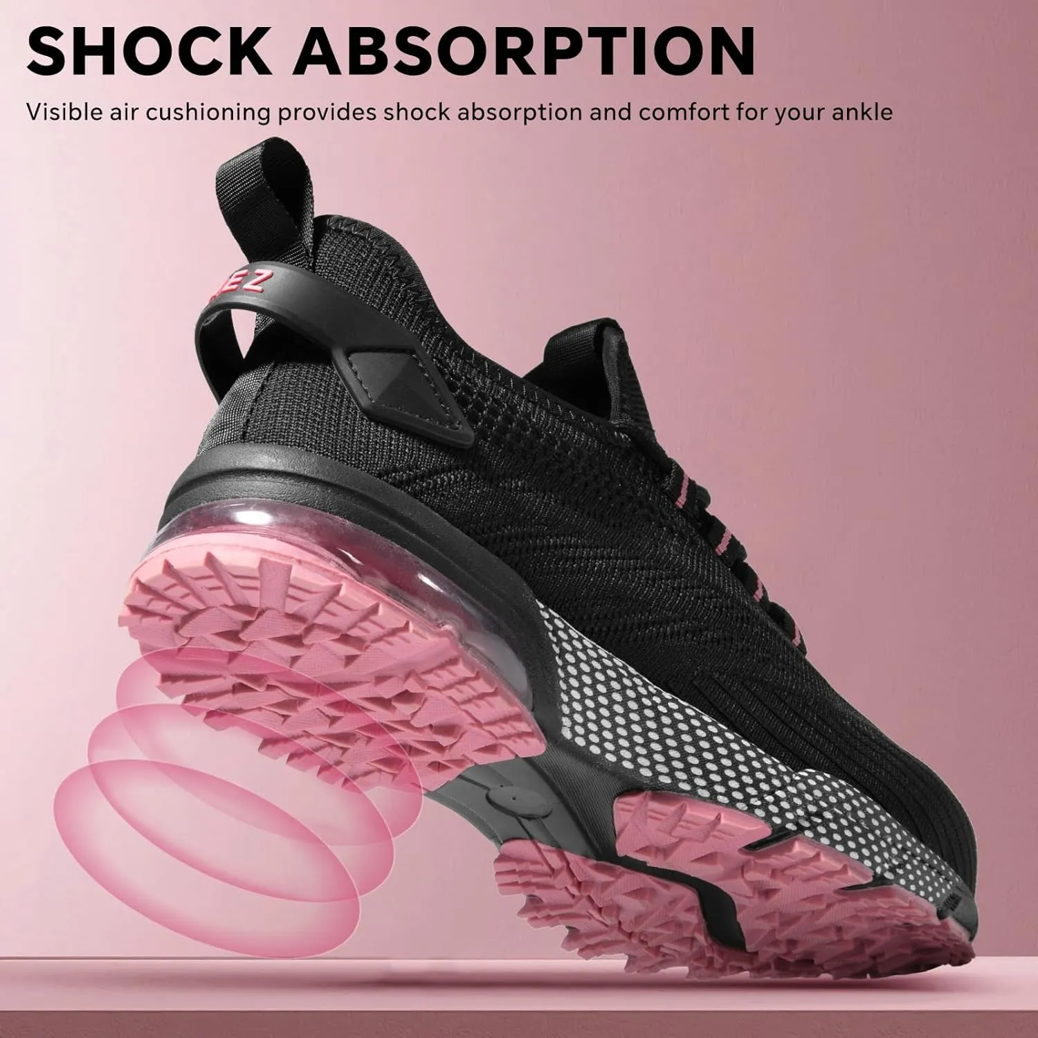 SPIEZ Safety Shoes for Women, Lightweight Non Slip Work Shoes, Air Cushion Safety Sneakers for Work and Daily Wear Pink/Purple US 5-9.5