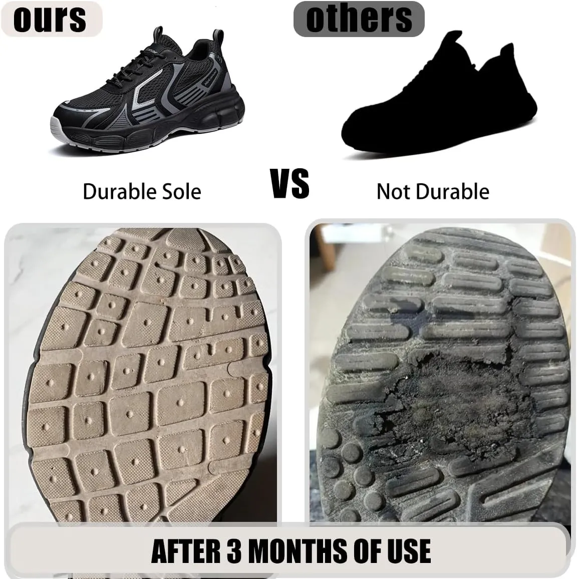 Steel Toe Shoes for Men Women – Durable Soles, Lightweight Comfortable Safety Work Sneakers