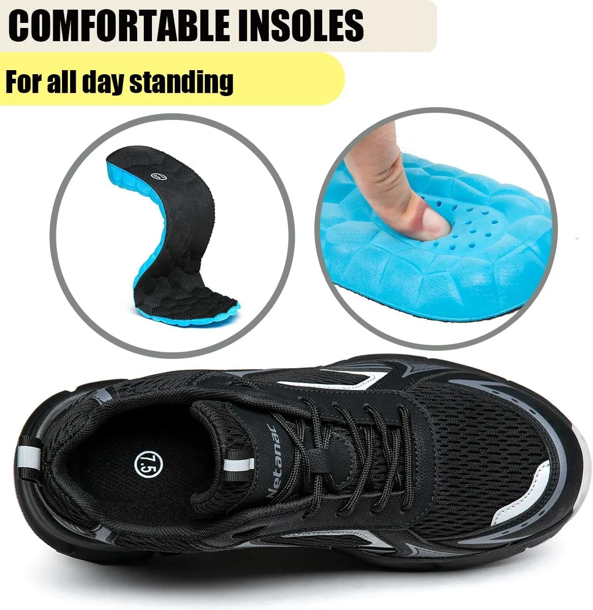 Steel Toe Shoes for Men Women – Durable Soles, Lightweight Comfortable Safety Work Sneakers