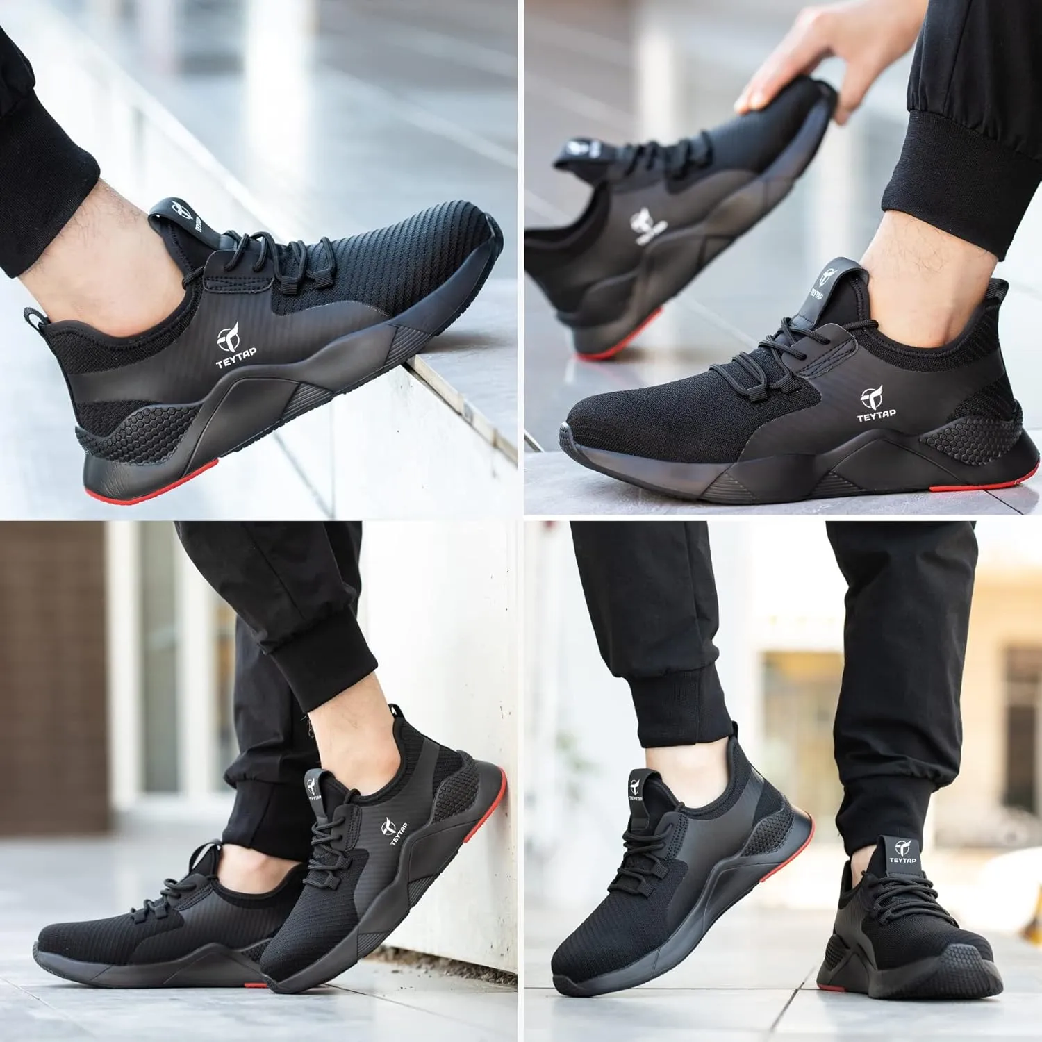 Steel Toe Shoes for Men Women, Waterproof Cushiong Work Safety Shoes, Standing and Walking All Day Comfortable Sneakers