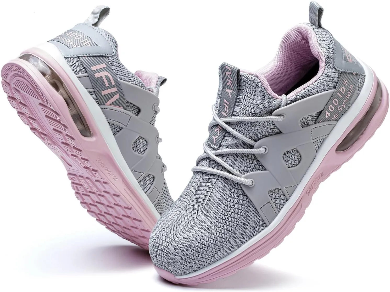 Steel Toe Shoes for Women Lightweight Air Cushion Breathable Work Shoes Comfortable Puncture Proof Slip Resistant Safety Shoes Indestructible Composite Toe Sneakers Industrial Footwear