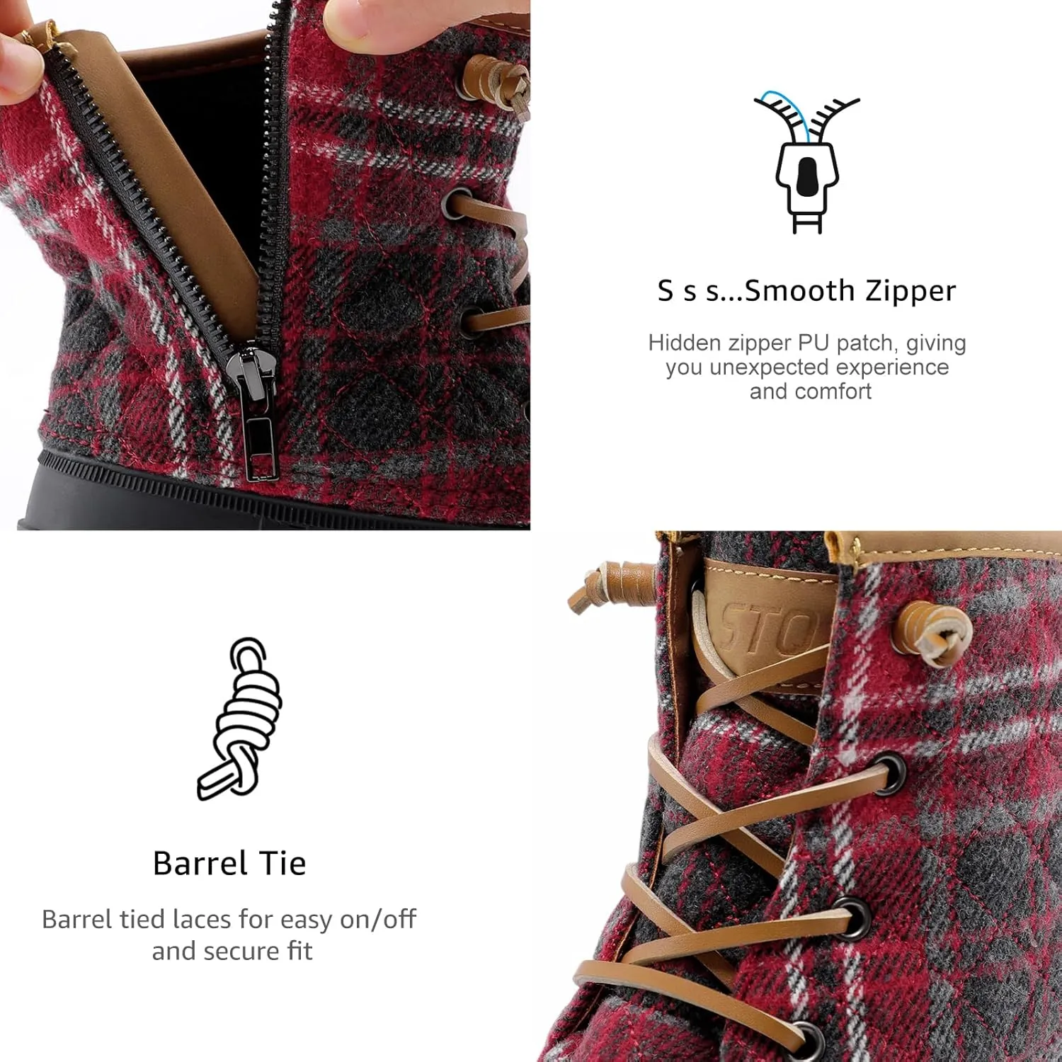 STQ Duck Boots for Women Waterproof Winter Boots Quilted Snow Boots