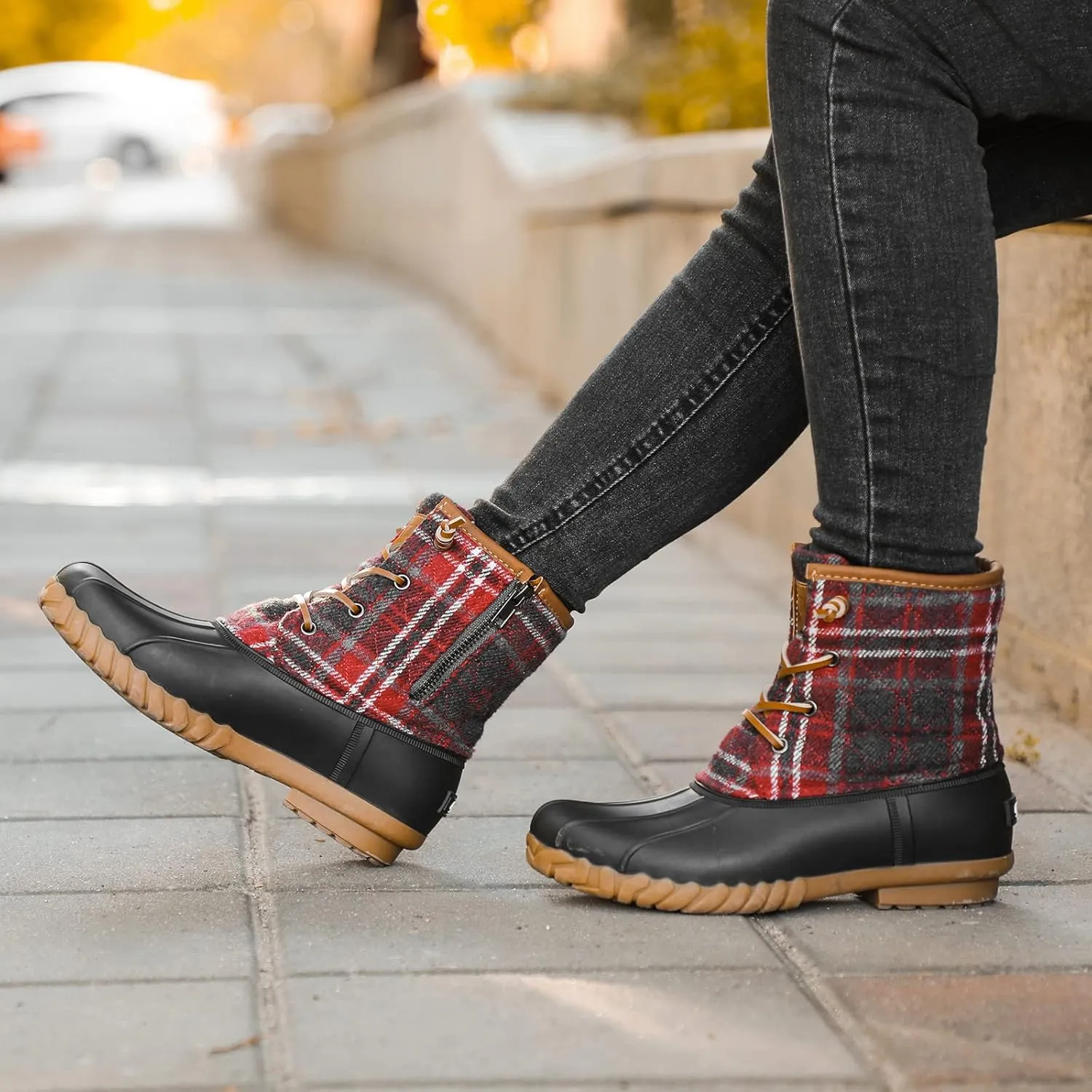 STQ Duck Boots for Women Waterproof Winter Boots Quilted Snow Boots