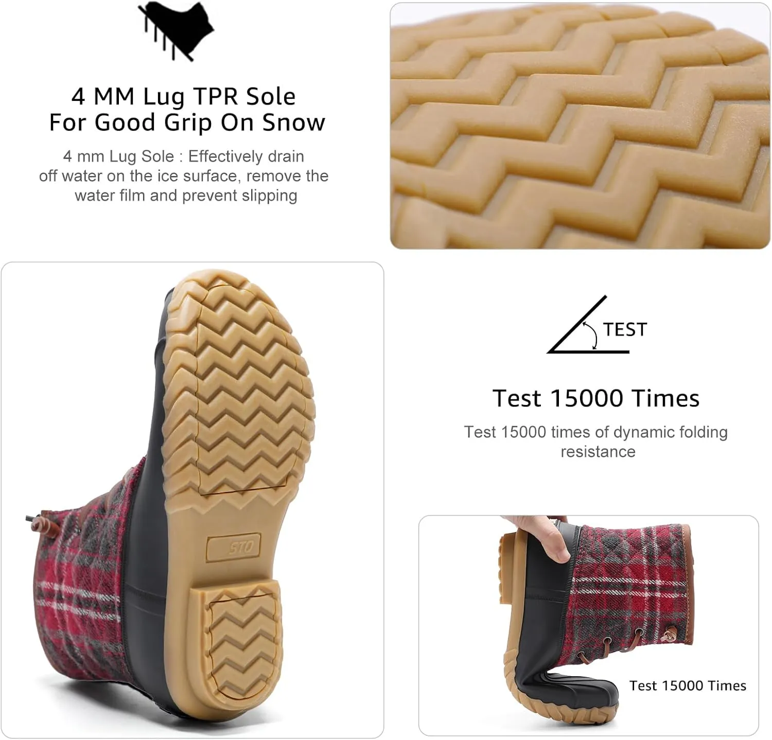 STQ Duck Boots for Women Waterproof Winter Boots Quilted Snow Boots