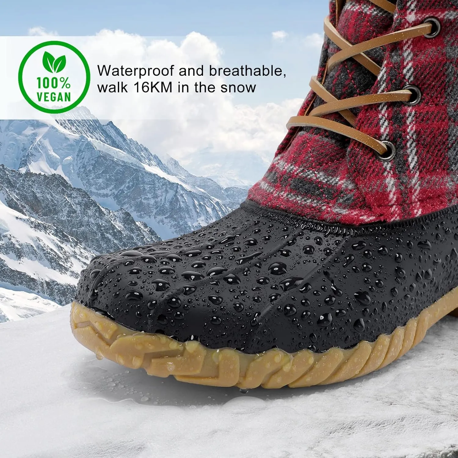 STQ Duck Boots for Women Waterproof Winter Boots Quilted Snow Boots