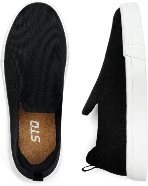 STQ Womens Wide Toe Box Barefoot Shoes Knit Casual Slip on Shoes for Summer