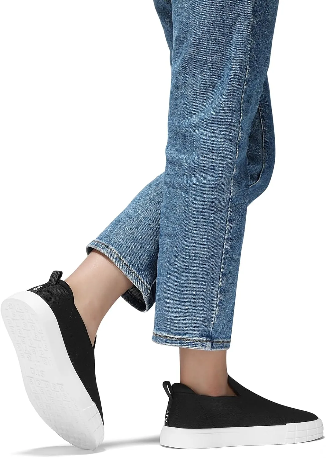 STQ Womens Wide Toe Box Barefoot Shoes Knit Casual Slip on Shoes for Summer