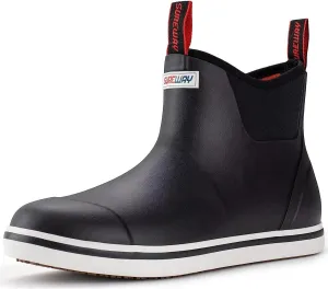 SUREWAY Men's Ankle Fishing Deck Boots for Men-Waterproof,Professional Non-Slip Soles for Wet Slippery Surface,Neoprene Rubber Rain Boot/Shoes for Hunting Boating Gardening
