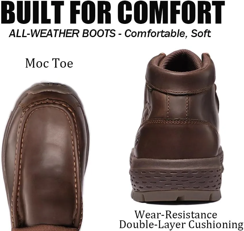 SUREWAY Men's Chukka Boots,Fashion and Comfort Driving Shoes, Leather Moc Toe Work Boots
