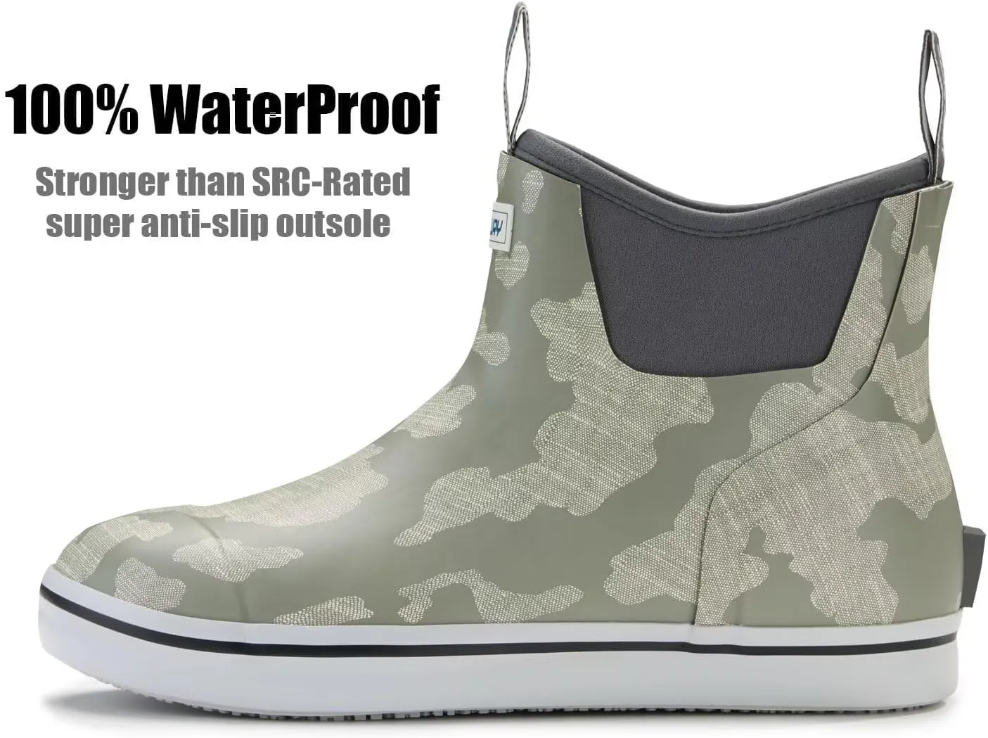 SUREWAY Women's Ankle Fishing Deck Boots for Women,Short Waterproof Neoprene Rubber Rain Boots,Lightweight Garden Work Shoes for Women,Upgraded Slip Resistant,Durable Comfortable