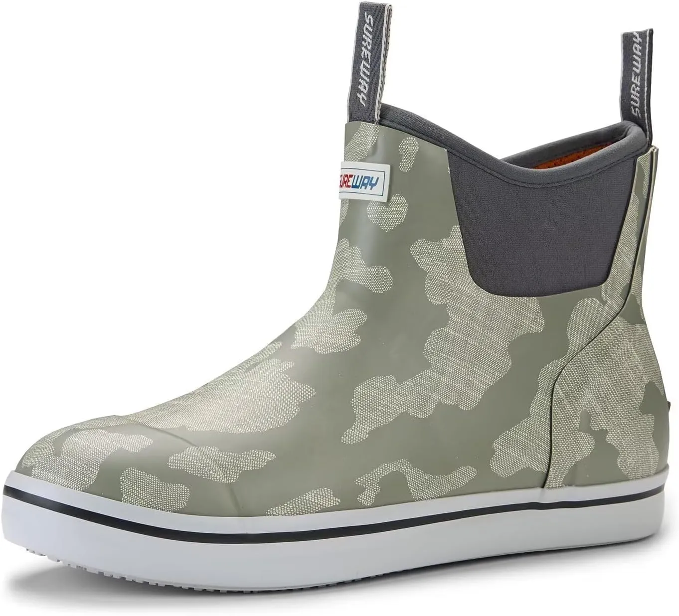 SUREWAY Women's Ankle Fishing Deck Boots for Women,Short Waterproof Neoprene Rubber Rain Boots,Lightweight Garden Work Shoes for Women,Upgraded Slip Resistant,Durable Comfortable