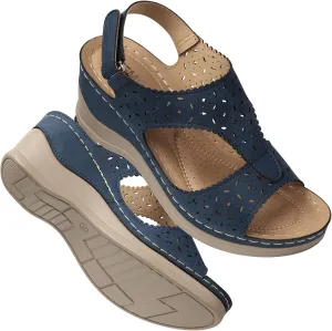 TEMOFON Womens Sandals Wedge Platform: Summer Ankle Strap Open Toe Wedge - Dressy Sandals Women - Comfortable Walking Low Sandal