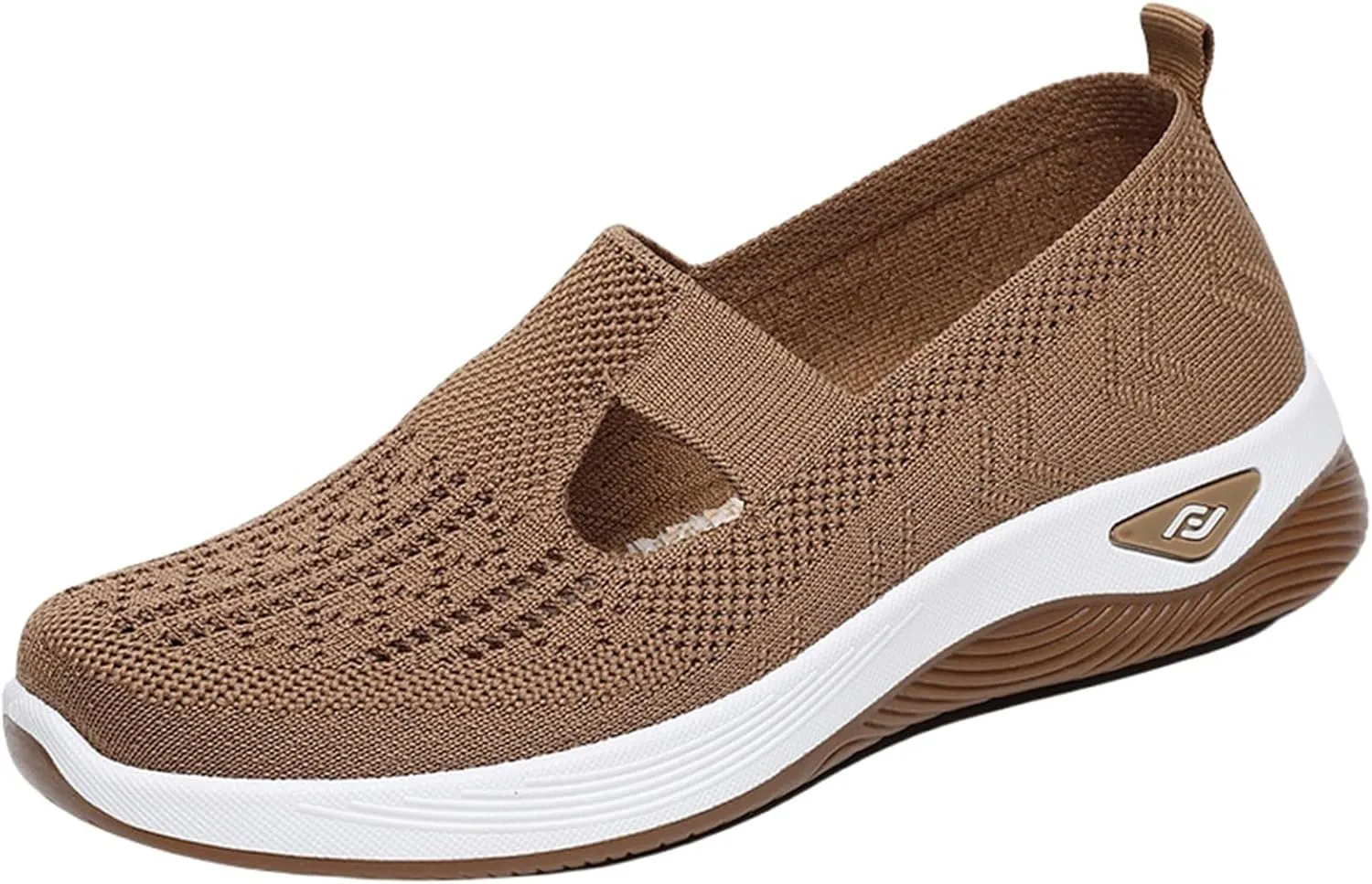 Thatrich Womens Orthopedic Sneakers Slip on Walking Shoes Breathable Soft Woven Shoe Non-Slip Mesh Up Footwear Lightweight Comfortable Arch Support Sneaker