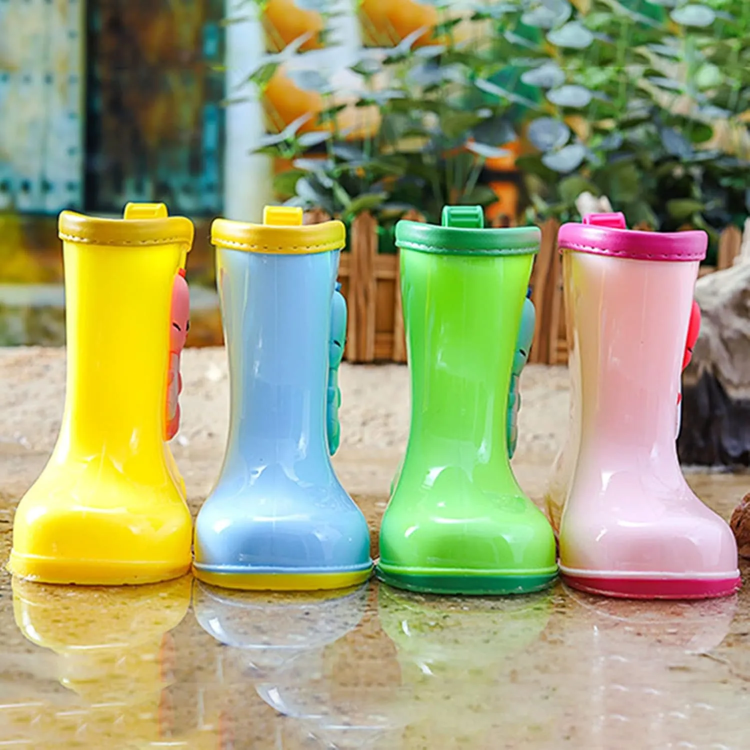 Toddler Dinosaur Rain Boots Little Girls Water Boots Kids' Rainboots Rubber Waterproof Non Slip Rain Boots For Kids