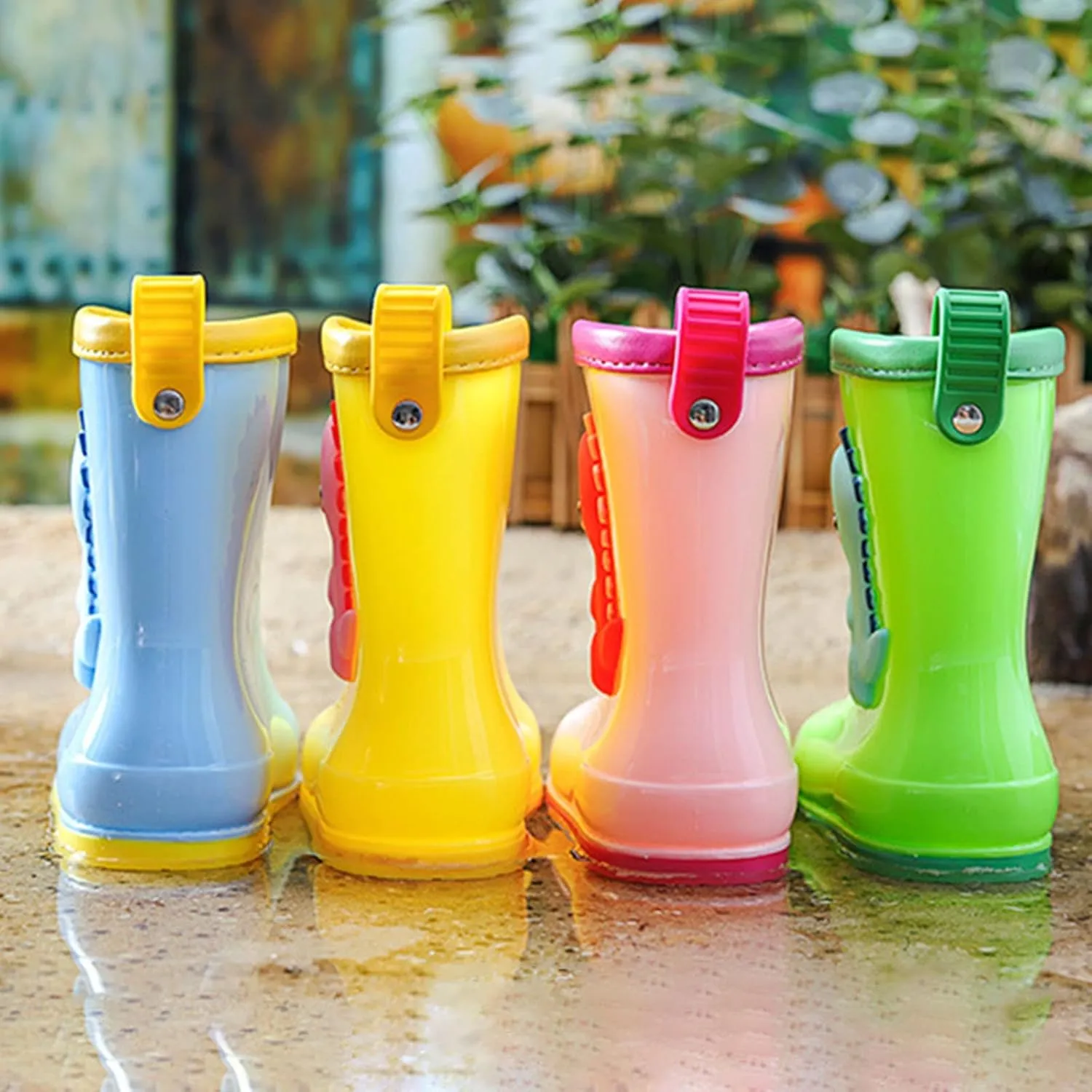 Toddler Dinosaur Rain Boots Little Girls Water Boots Kids' Rainboots Rubber Waterproof Non Slip Rain Boots For Kids