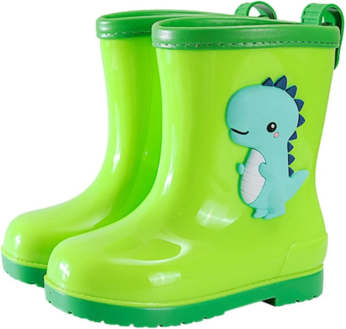Toddler Dinosaur Rain Boots Little Girls Water Boots Kids' Rainboots Rubber Waterproof Non Slip Rain Boots For Kids