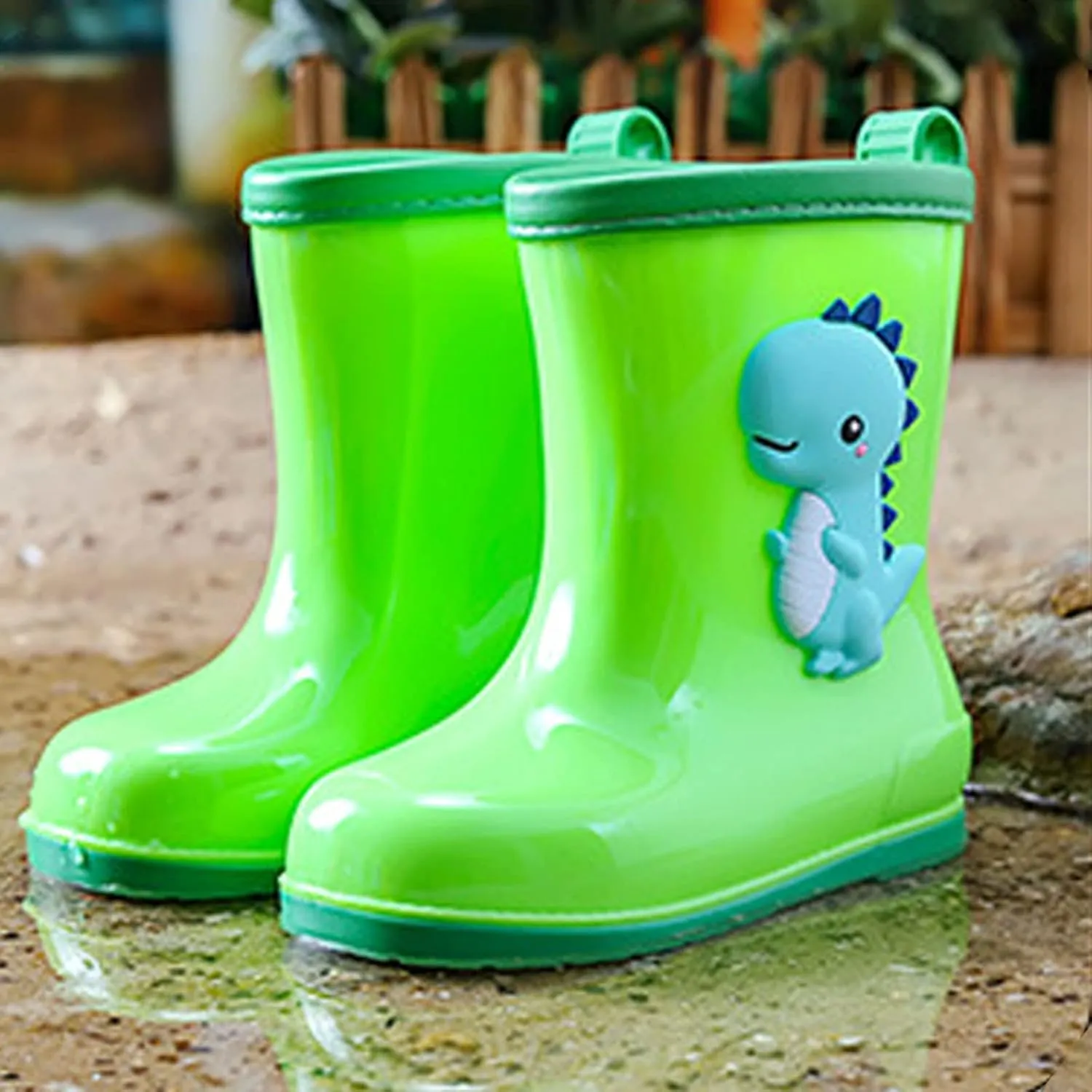 Toddler Dinosaur Rain Boots Little Girls Water Boots Kids' Rainboots Rubber Waterproof Non Slip Rain Boots For Kids