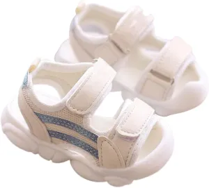 Toddler Girls Open Toe Sandals Non Slip Double Buckle Slides Kids Breathable Thick Sole Shoes Quick Dry Walking Shoes