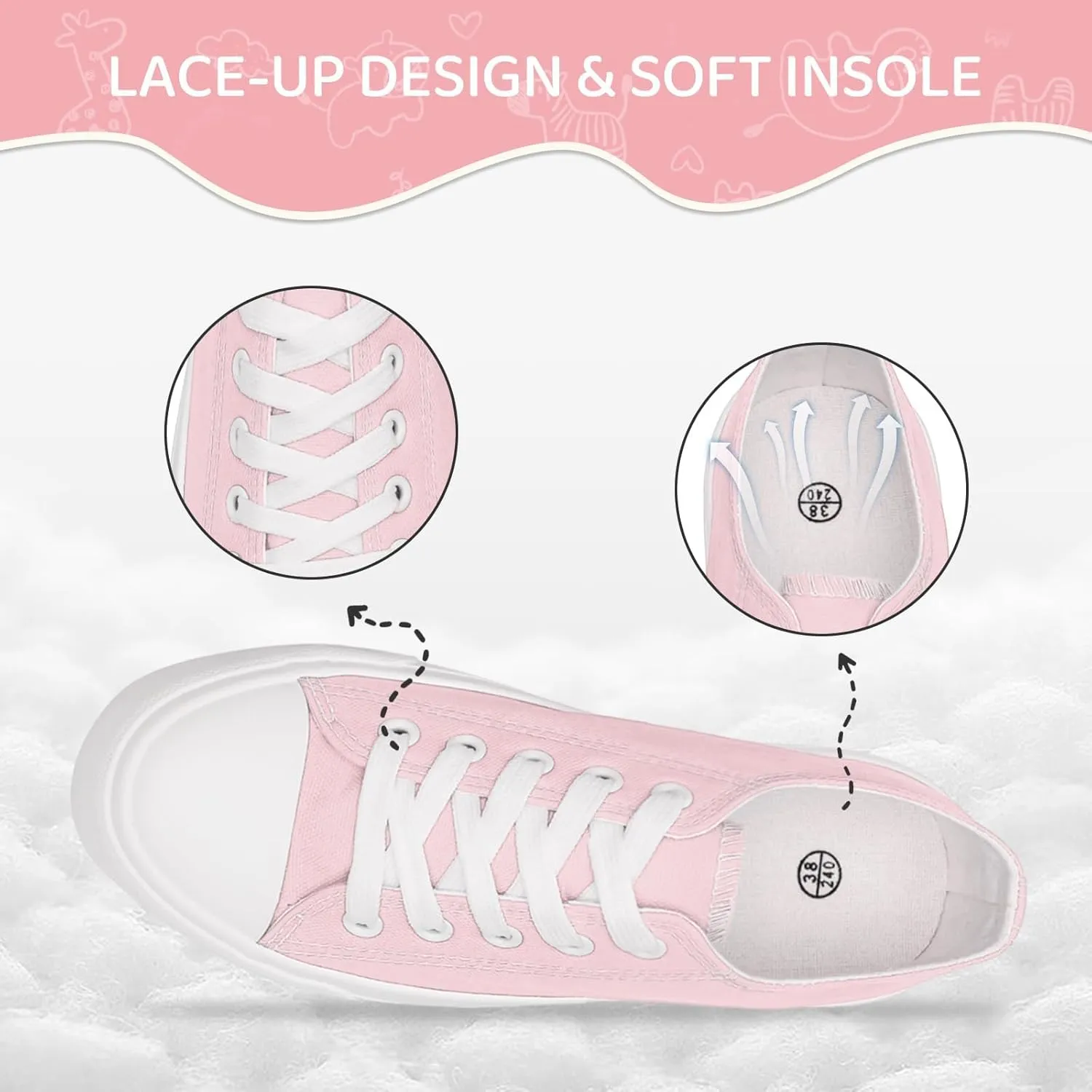 Toddler Little Kid Shoes Boys and Girls Canvas Casual Low Top Lace up Walking Shoes Breathable Soft and Durable