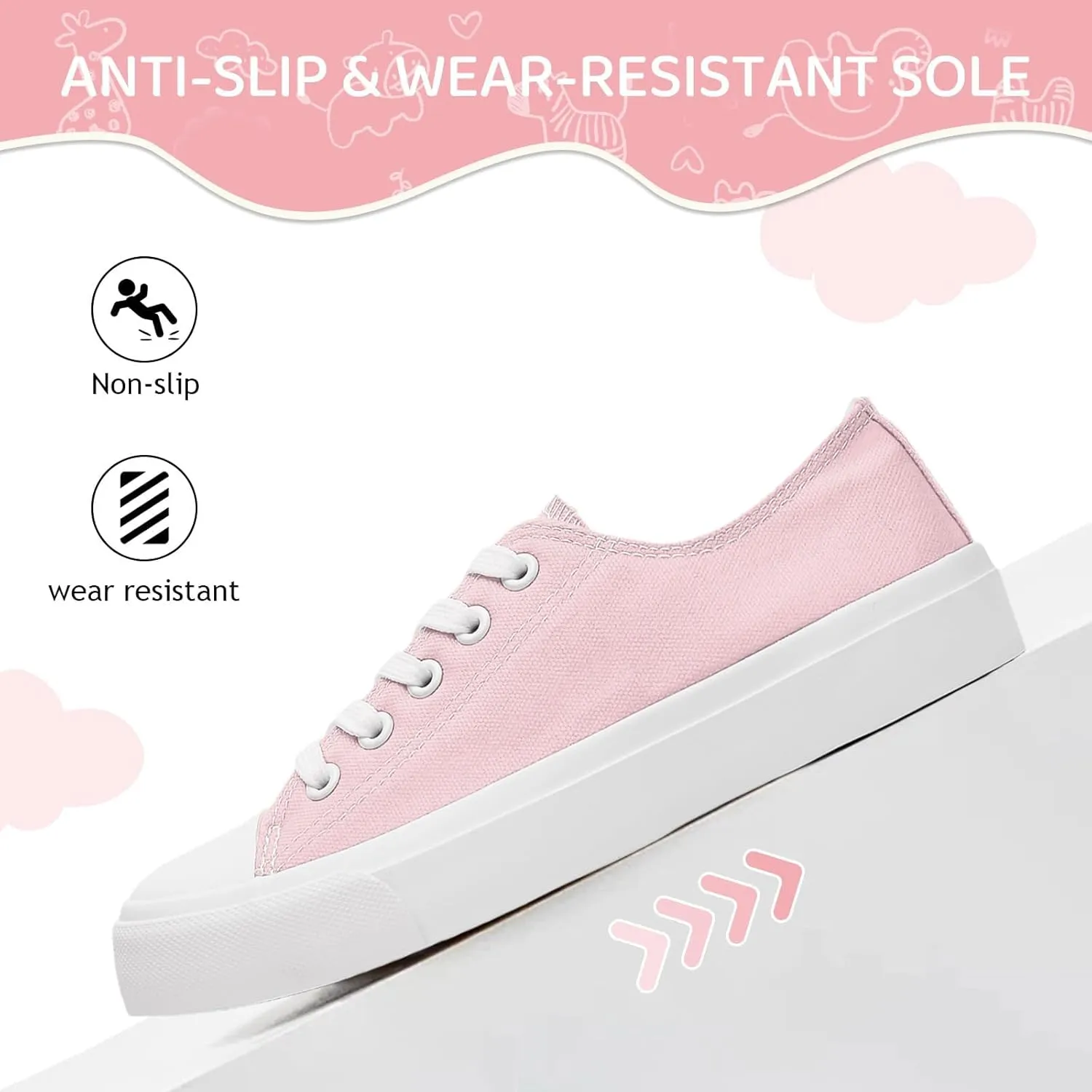 Toddler Little Kid Shoes Boys and Girls Canvas Casual Low Top Lace up Walking Shoes Breathable Soft and Durable