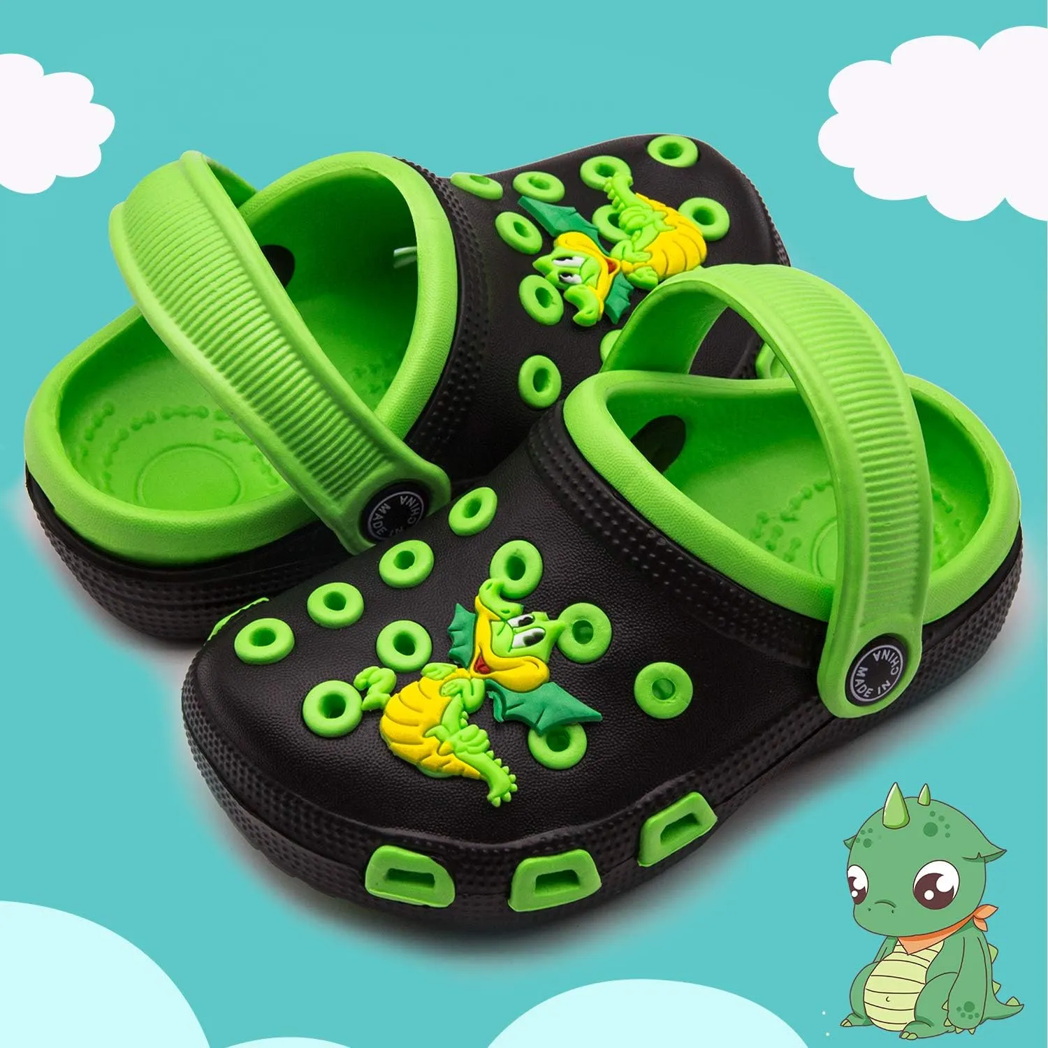 Toddler Little Kids Clogs Slip On Girls Boys Garden Clogs Summer Non-Slip Lightweight Slide Sandals Shoes Pool Shower Beach Slippers