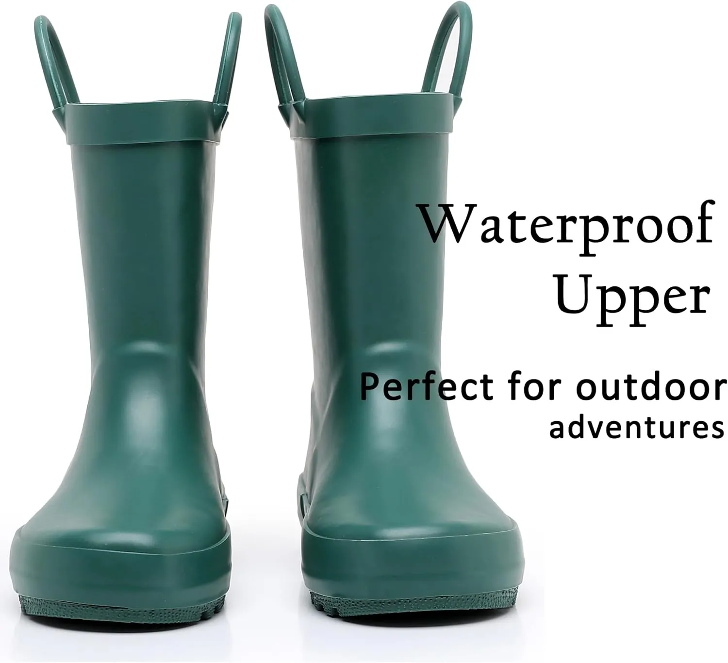 Toddler Rain Boots for Boys and Girls Waterproof Rubber Kids Rain Boots with Easy on Handles All-season