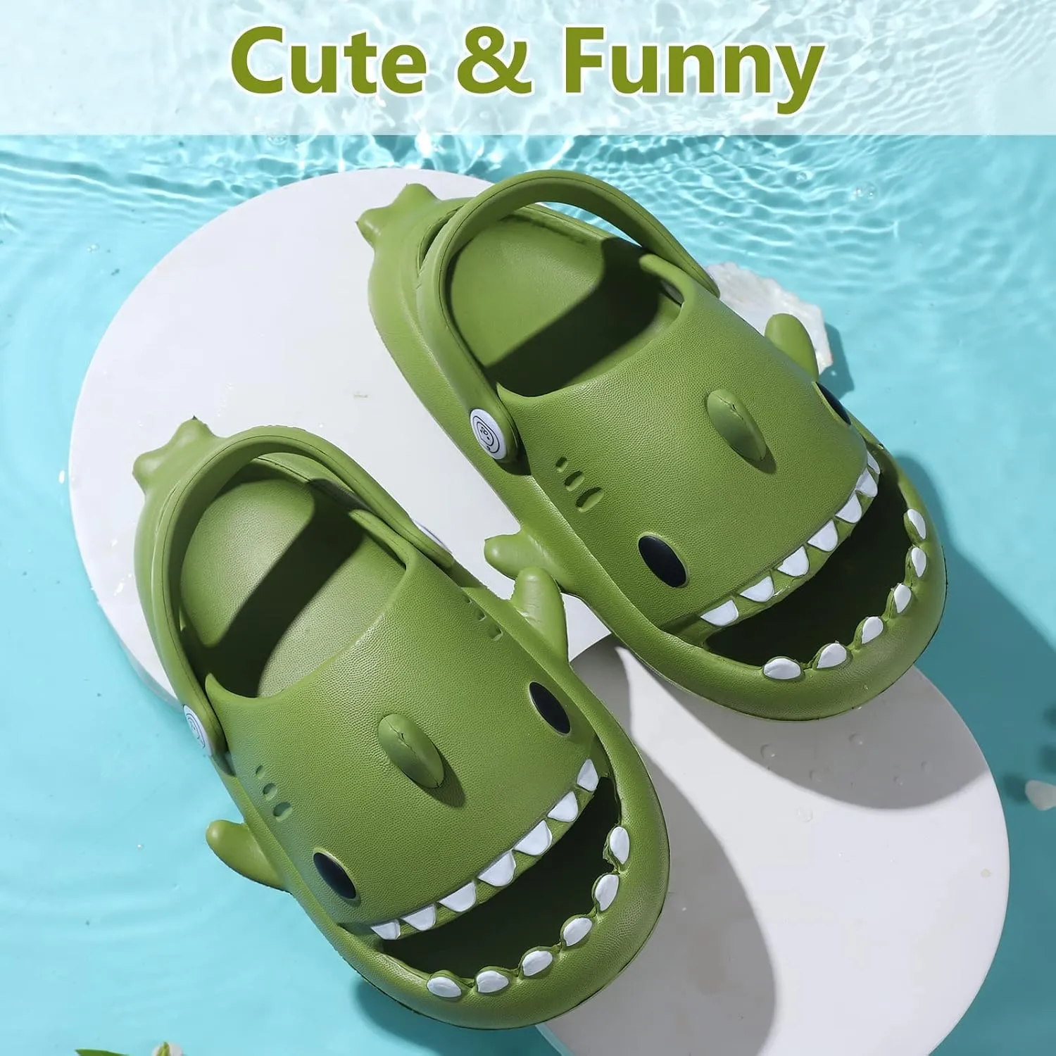 Toddler Shark Cloud Slides | Kids Shower Sandals | Boys Girls Cute Cartoon Fish Flip Flops | Beach Pool Home Slippers Shoes | Quick Dry Non-Slip