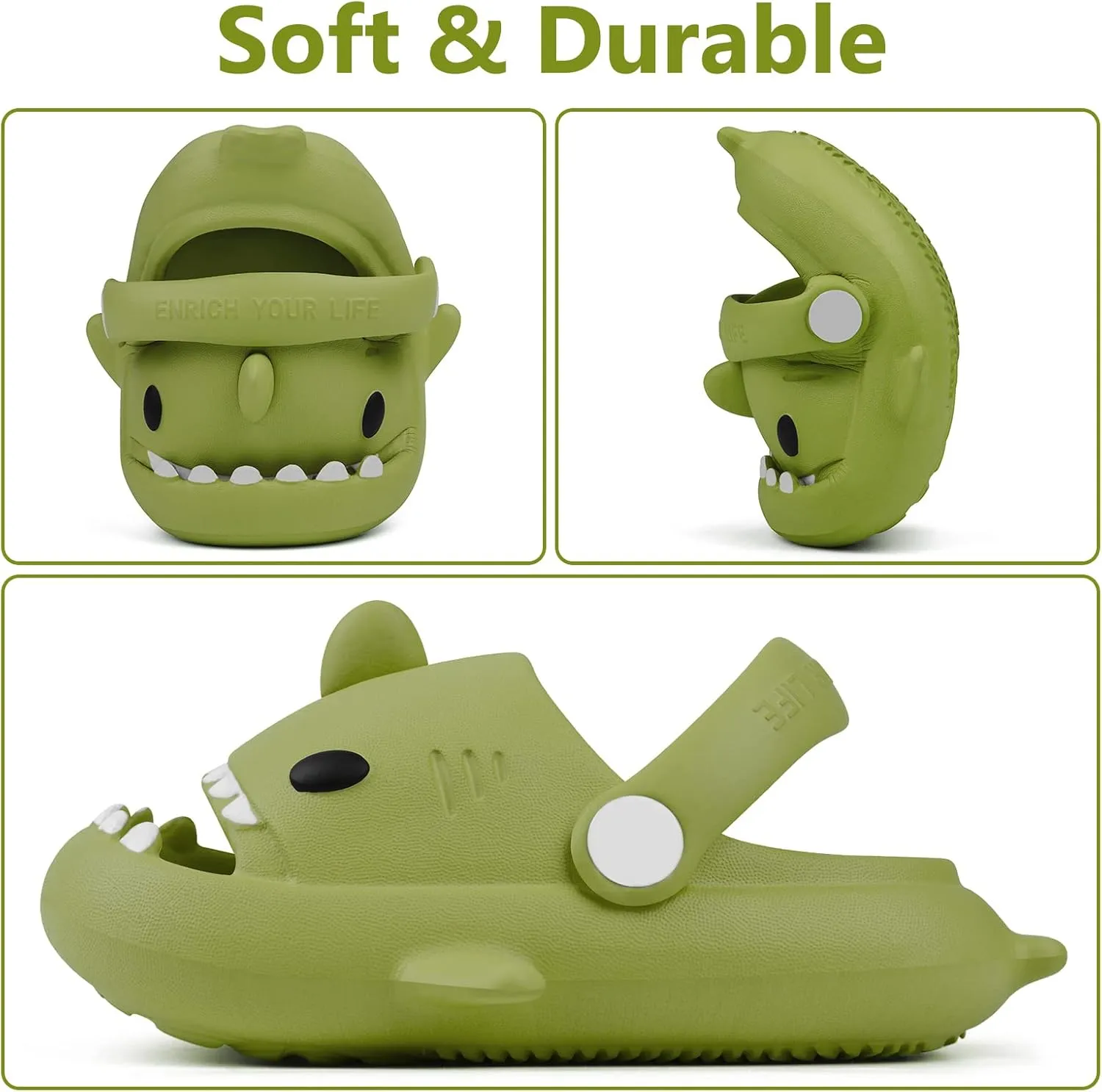 Toddler Shark Cloud Slides | Kids Shower Sandals | Boys Girls Cute Cartoon Fish Flip Flops | Beach Pool Home Slippers Shoes | Quick Dry Non-Slip