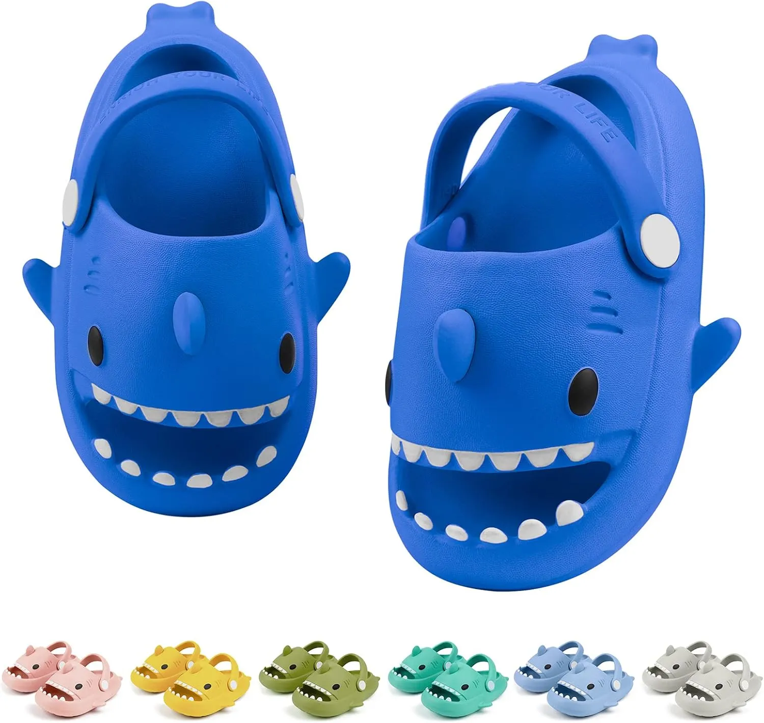 Toddler Shark Cloud Slides | Kids Shower Sandals | Boys Girls Cute Cartoon Fish Flip Flops | Beach Pool Home Slippers Shoes | Quick Dry Non-Slip