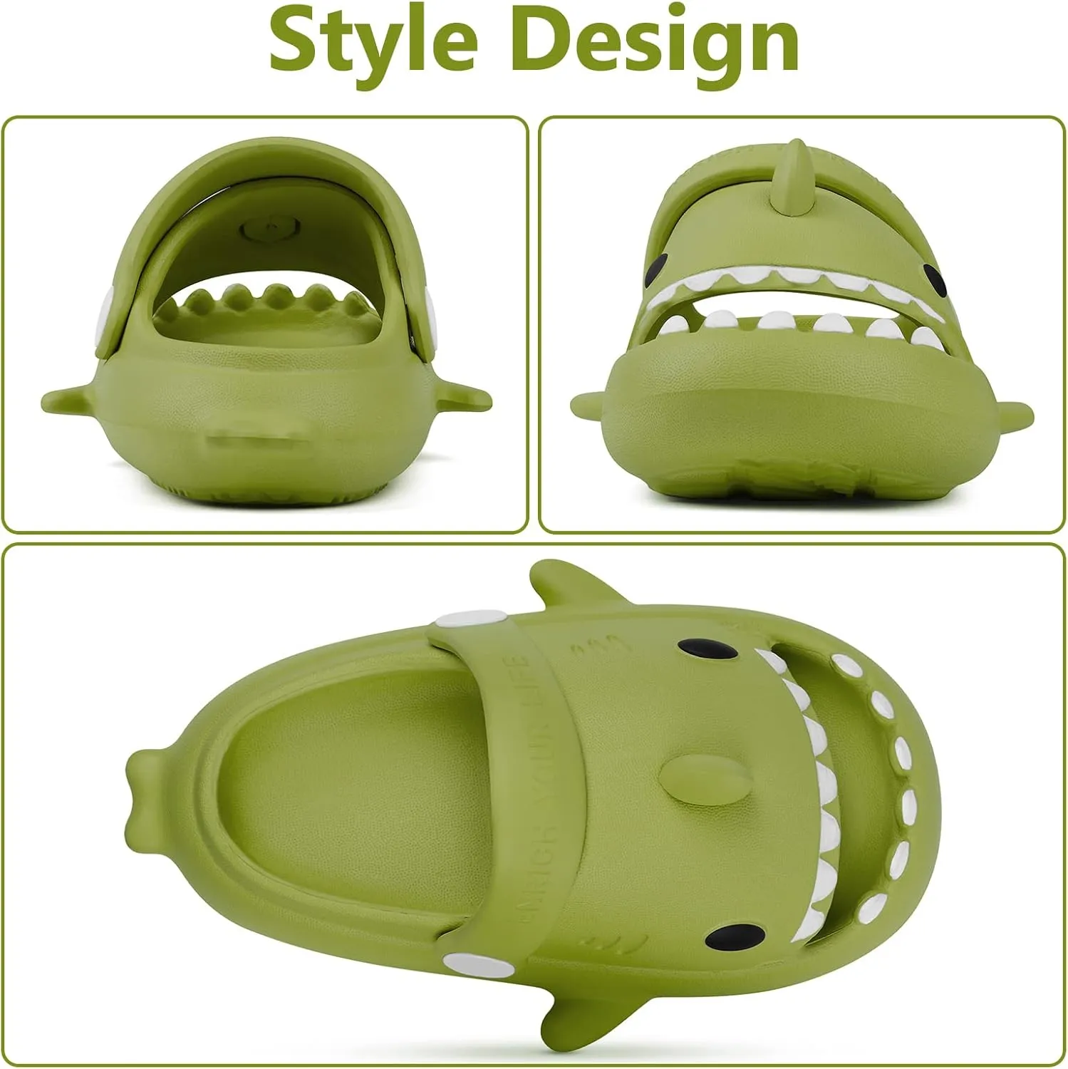 Toddler Shark Cloud Slides | Kids Shower Sandals | Boys Girls Cute Cartoon Fish Flip Flops | Beach Pool Home Slippers Shoes | Quick Dry Non-Slip