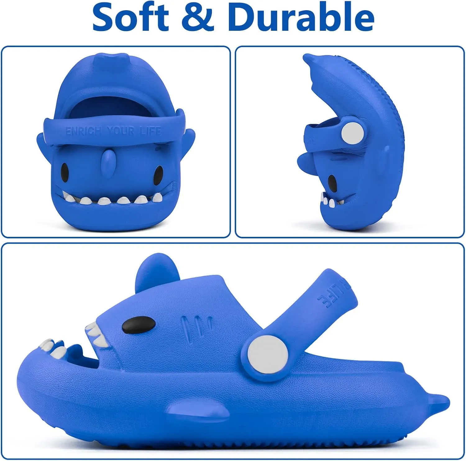 Toddler Shark Cloud Slides | Kids Shower Sandals | Boys Girls Cute Cartoon Fish Flip Flops | Beach Pool Home Slippers Shoes | Quick Dry Non-Slip