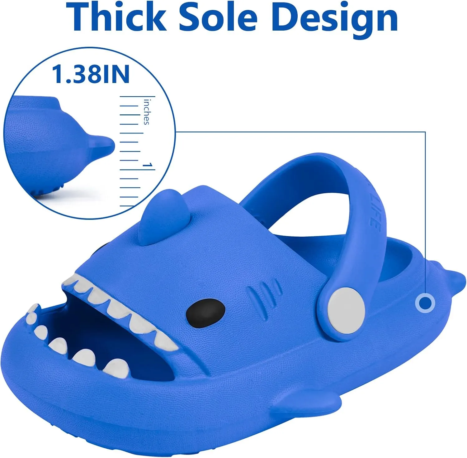 Toddler Shark Cloud Slides | Kids Shower Sandals | Boys Girls Cute Cartoon Fish Flip Flops | Beach Pool Home Slippers Shoes | Quick Dry Non-Slip